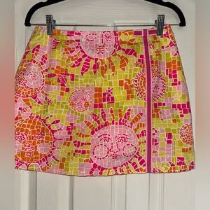 Lilly Pulitzer Pink and Green Mosaic Mini Skirt